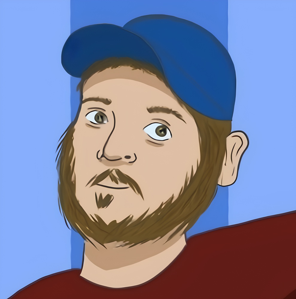 Illustrated headshot of Justin Ehler